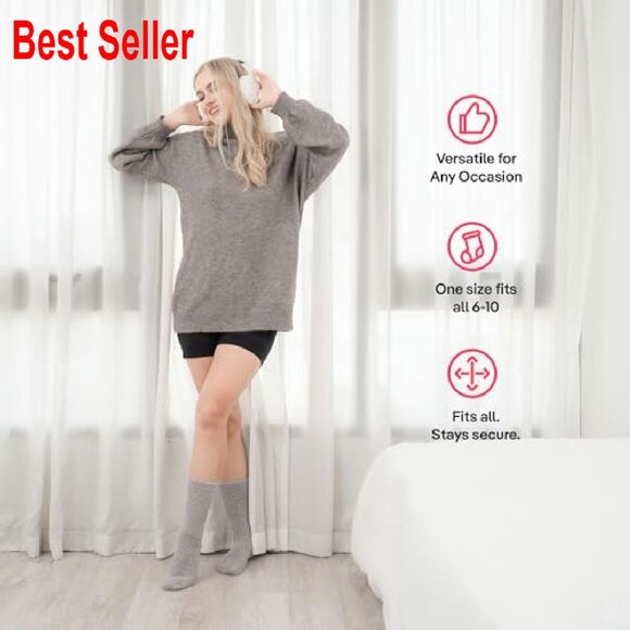 Ultra Soft Fuzzy Slipper Socks Cozy Cloud-Like Comfort Spa Home Lounge - Picture 7 of 8